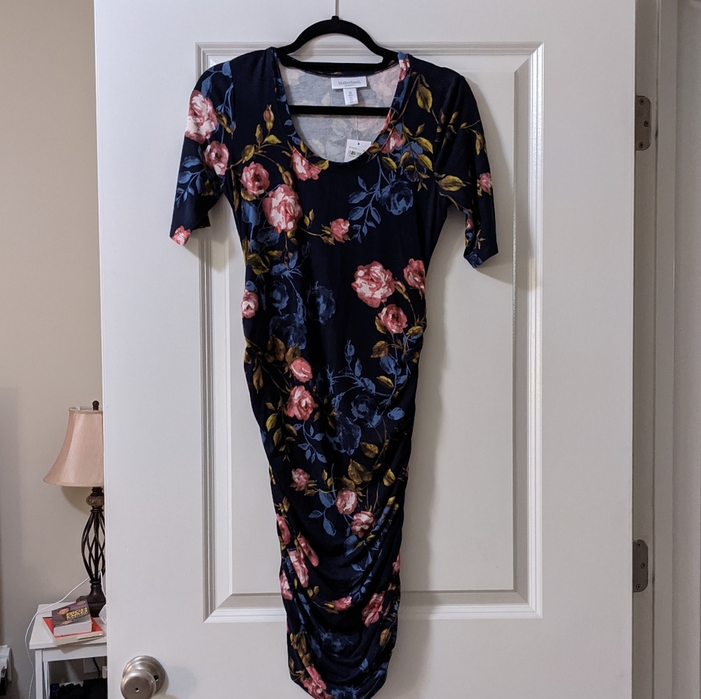 Maternity floral knee length dress